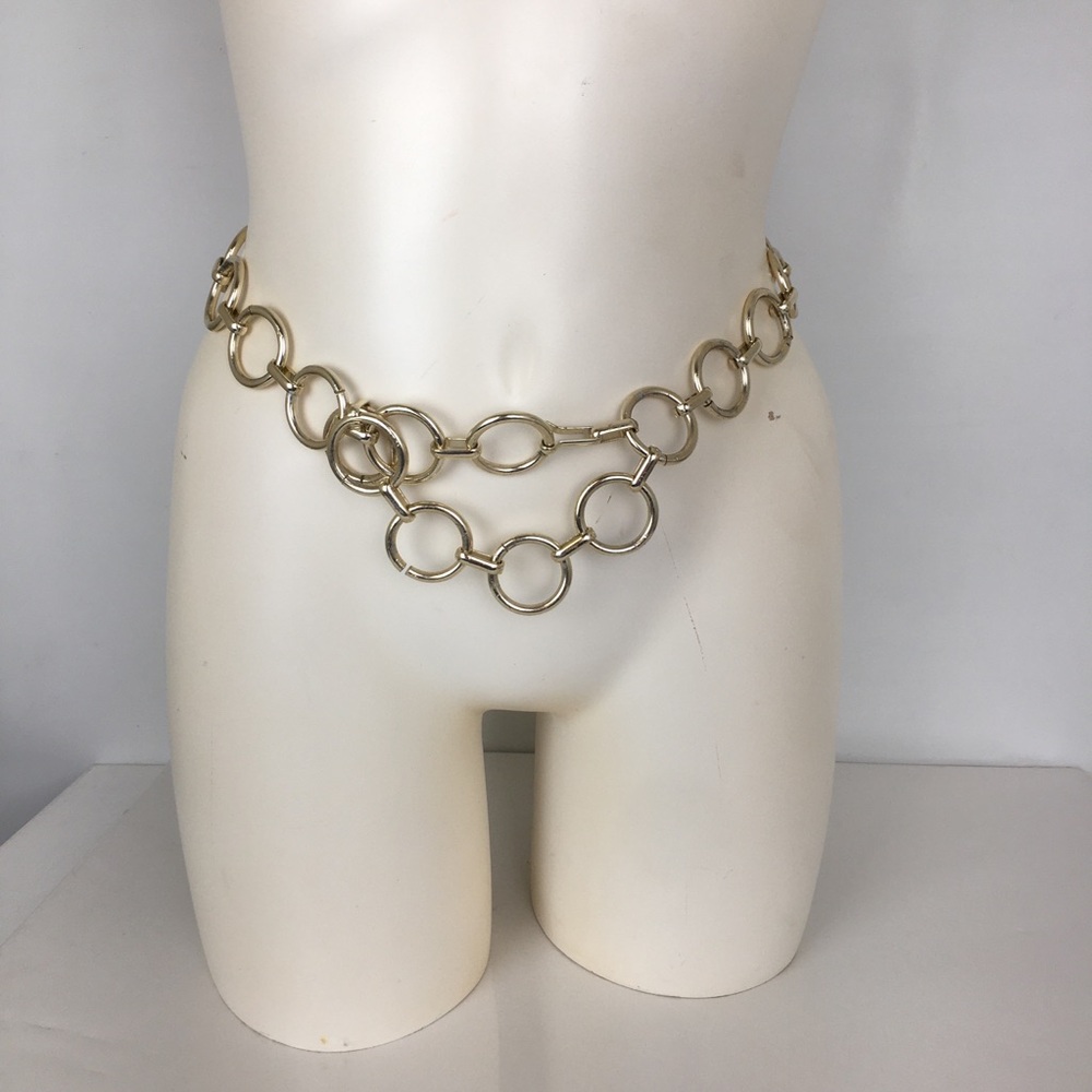 90's Y2K Gold Metal O ring Chain Link Belt Women’s Size Small